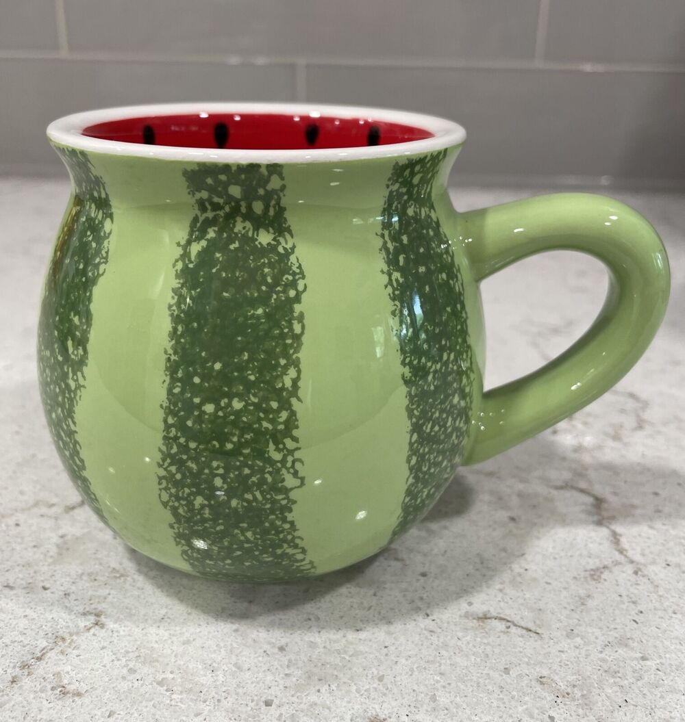 Hand Painted WATERMELON 14oz Mug by Terramoto Ceramic